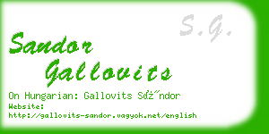 sandor gallovits business card